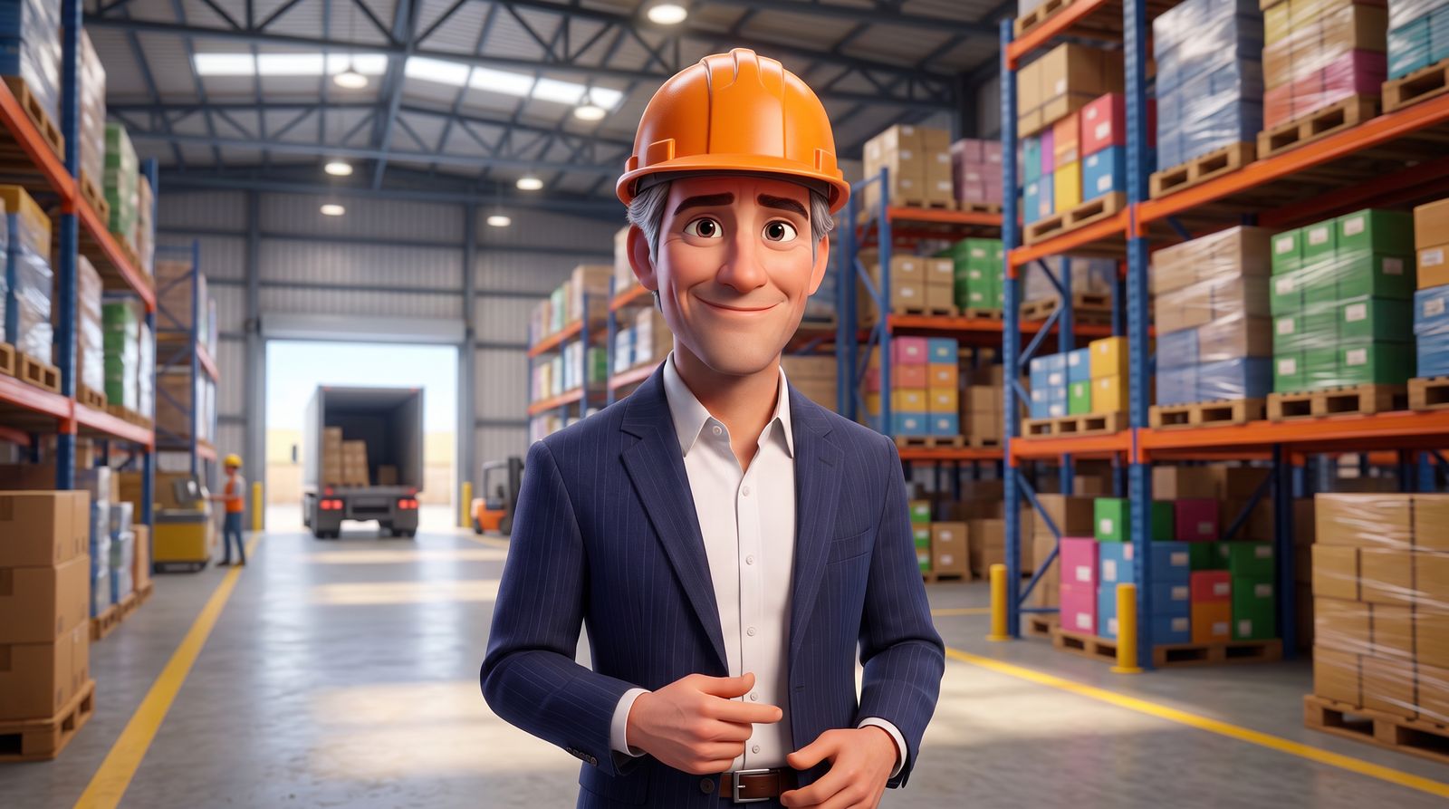 Paco en una bodega industrial
